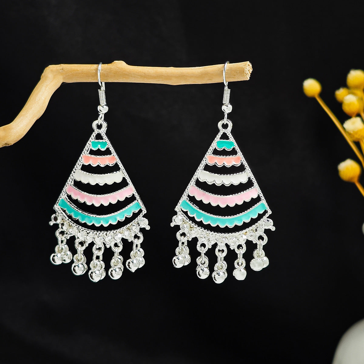 Geometric Round Ethnic Bohemian Retro Tourist Attractions Long Earrings