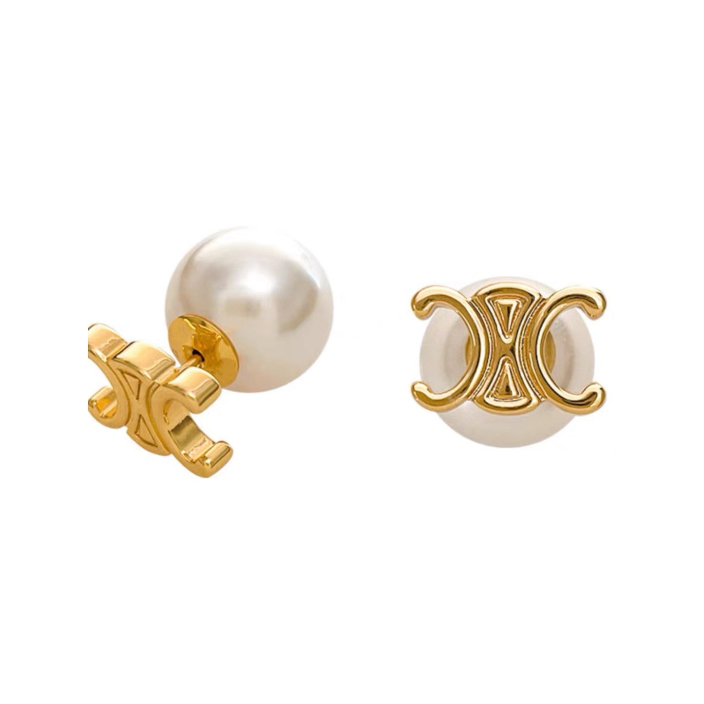 Women's Pearl Two Ways Sier Needle French Minority Design Rings