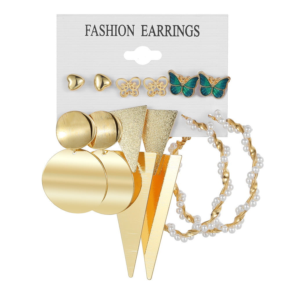 Alloy Ear Square Geometric Set Vintage Earrings