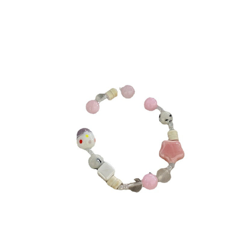 Bracelets mignons et doux en perles de feuilles de fleurs étoiles pour femmes