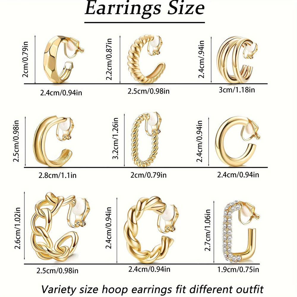 Women's Simple Geometric Twist Shaped Pairs Without Piercing Affordable Luxury Earrings