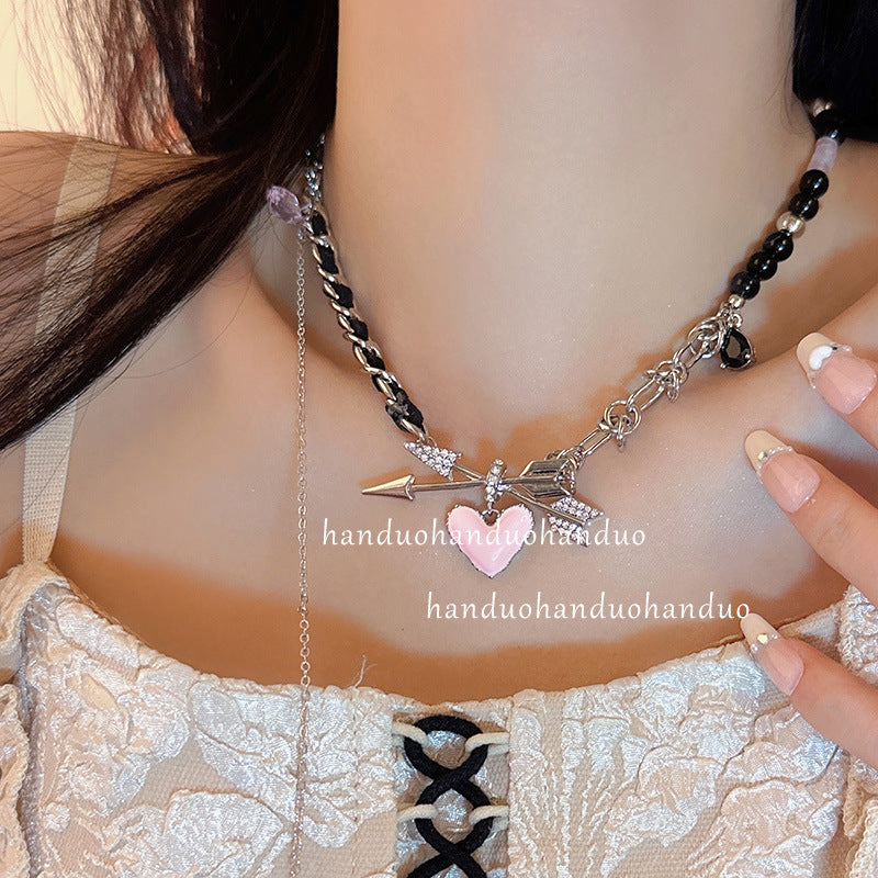 Women's Design Sweet Cool Style Black Leather Chain Necklaces