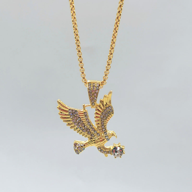 Men's Personality Eagle Hip Hop Micro Inlaid Necklaces