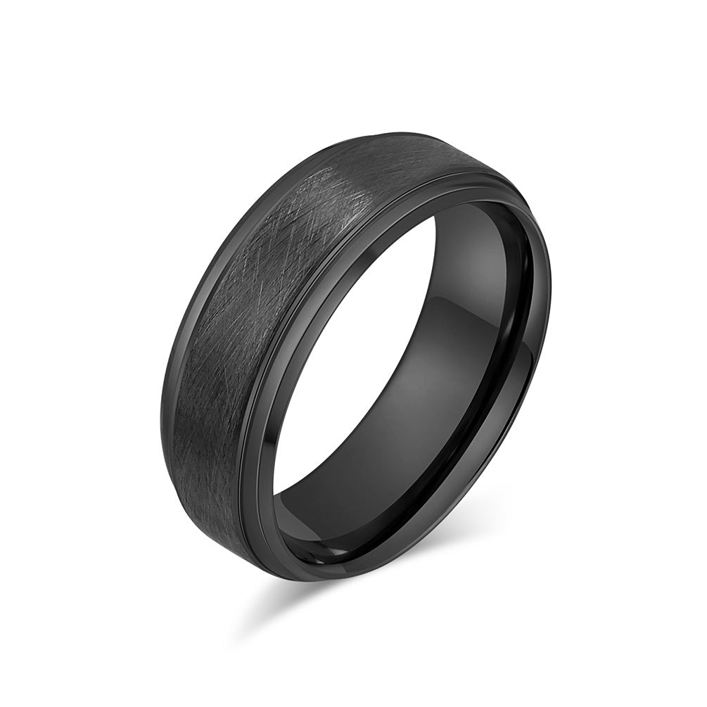 Men's Tungsten Steel Simple High Sense Gold Rings