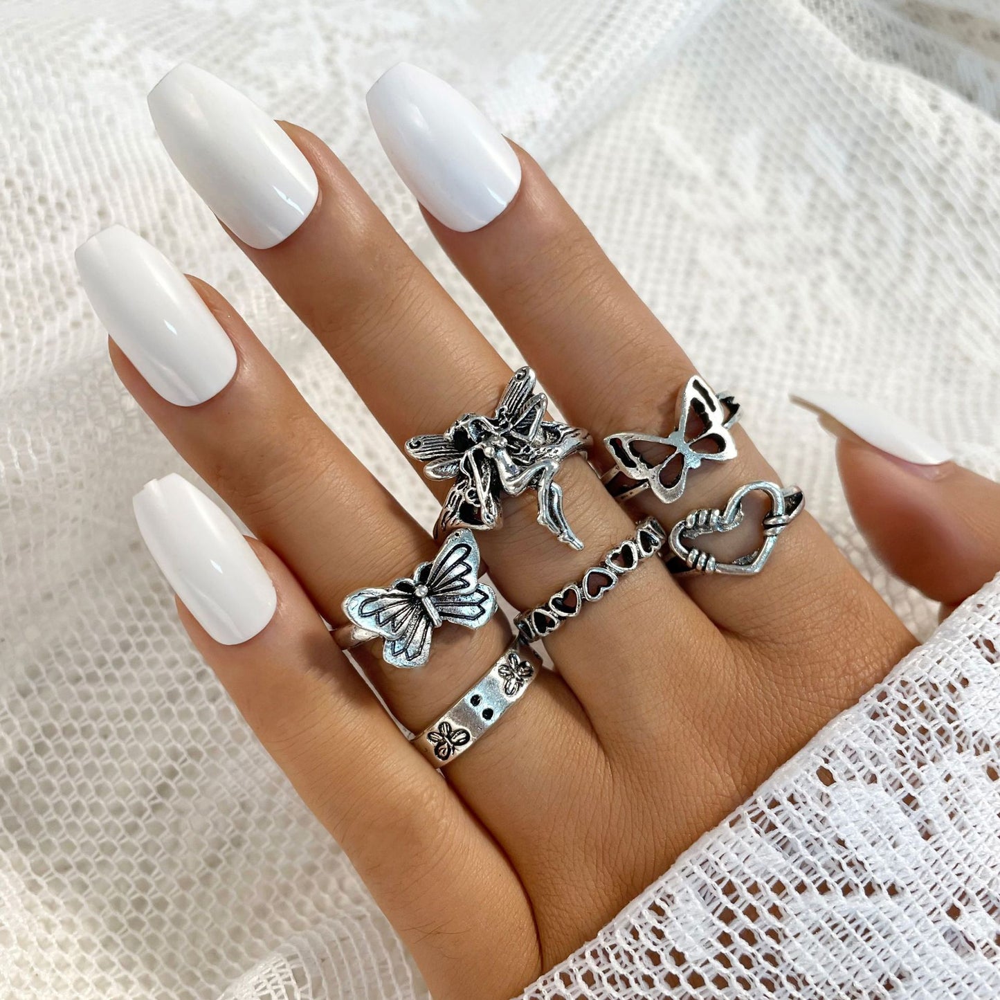 Exaggerated Personalized Skull Starfish Knuckle Owl Rings