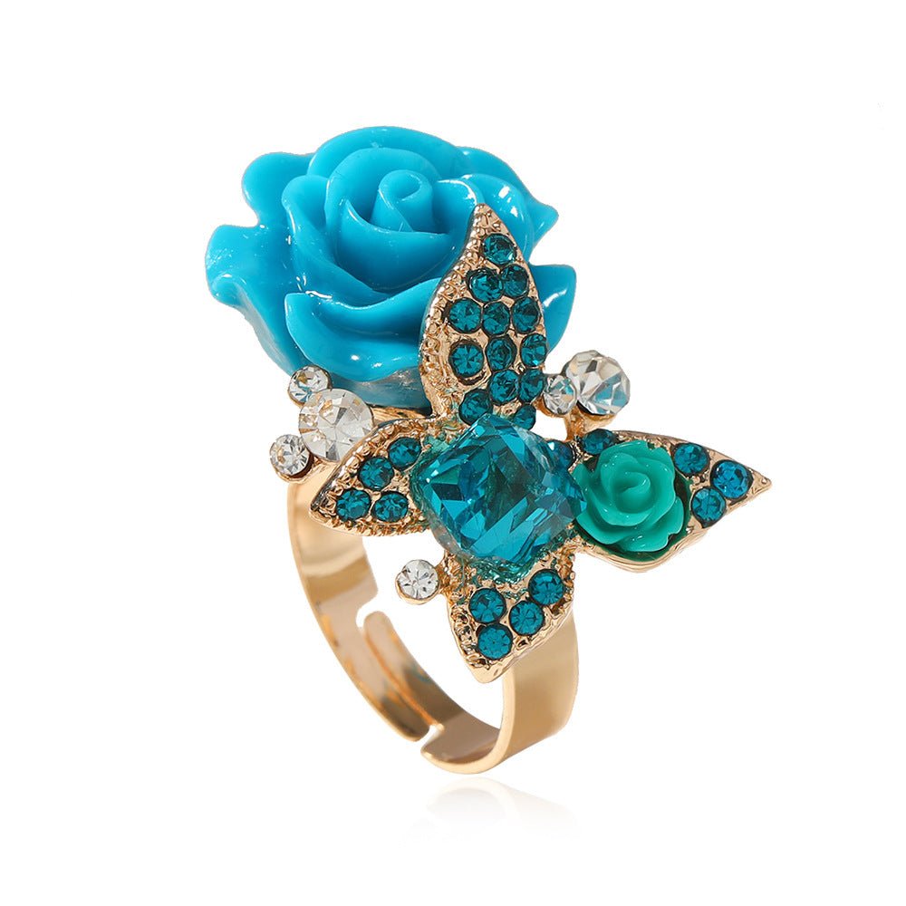 High Quality Fashion Minority Design Butterfly Rose Rings