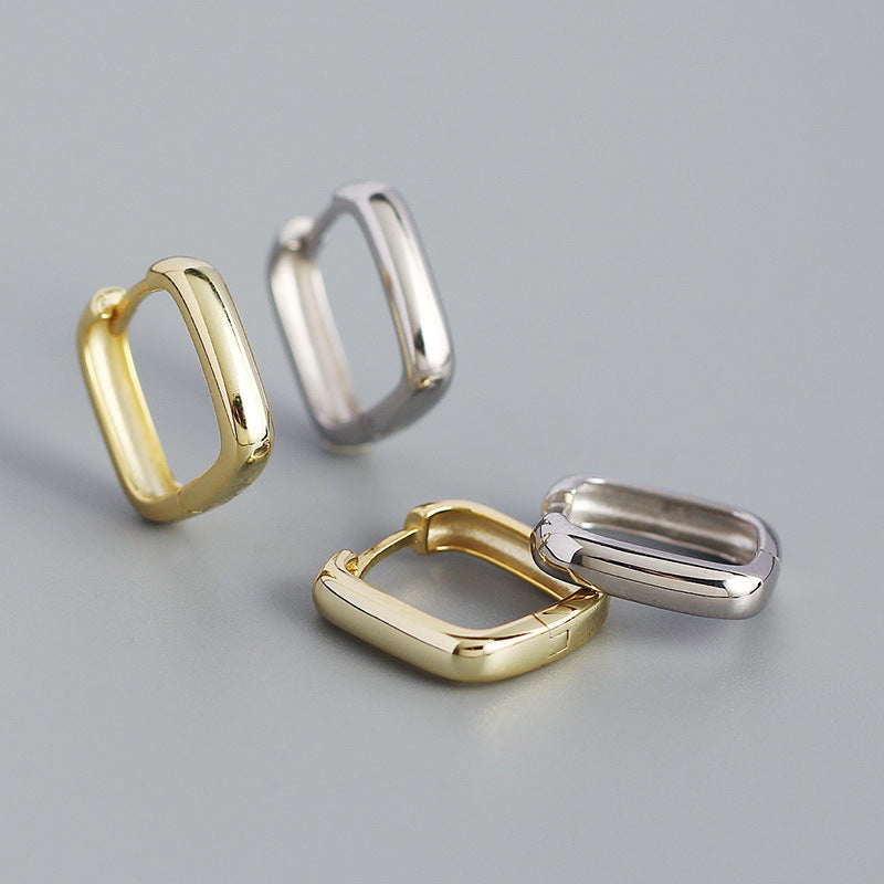 Sier Simple Metal Style Square Light Rings – Nutricaodiaria