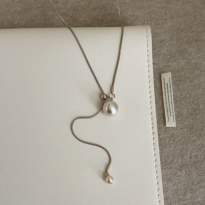 Pearl Female Mild Luxury Retro Niche Personality Fashion Trend Sweater Necklace