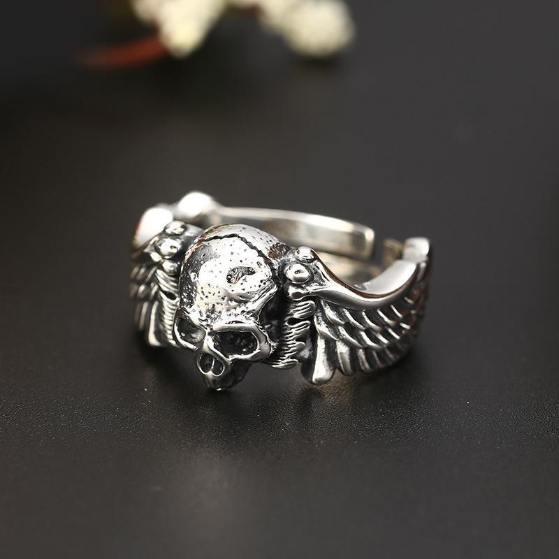 Men's Skull Thai Sier Devil Angel Power Rings