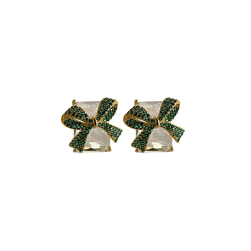 Women's Square Bow Korean Creative Design Light Earrings