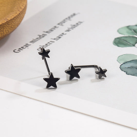 Black Star Ear Trendy Female Dark Summer Niche Earrings