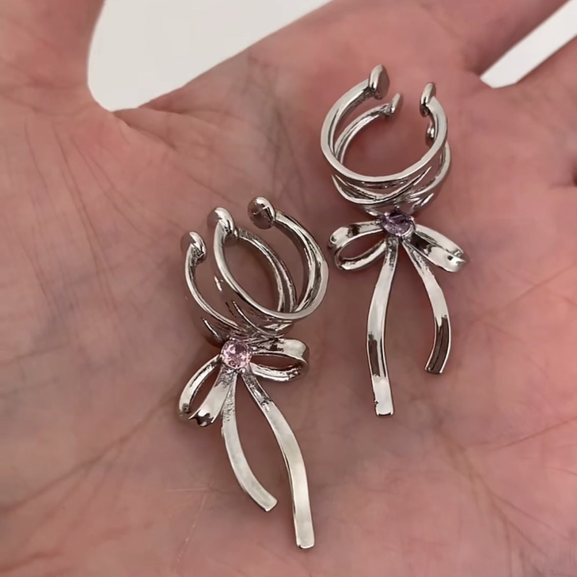Ribbon Aesthetic Female Trendy Cold Ballet Style Ear Clip