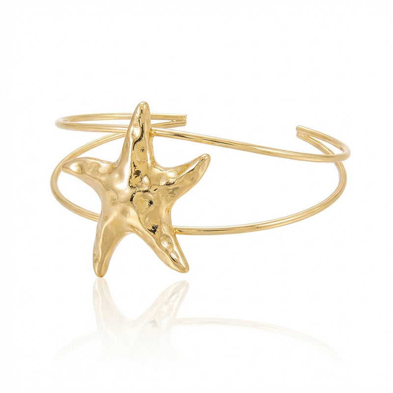 Style Exaggerated Starfish Metal Opening Bohemian Beach Bracelet