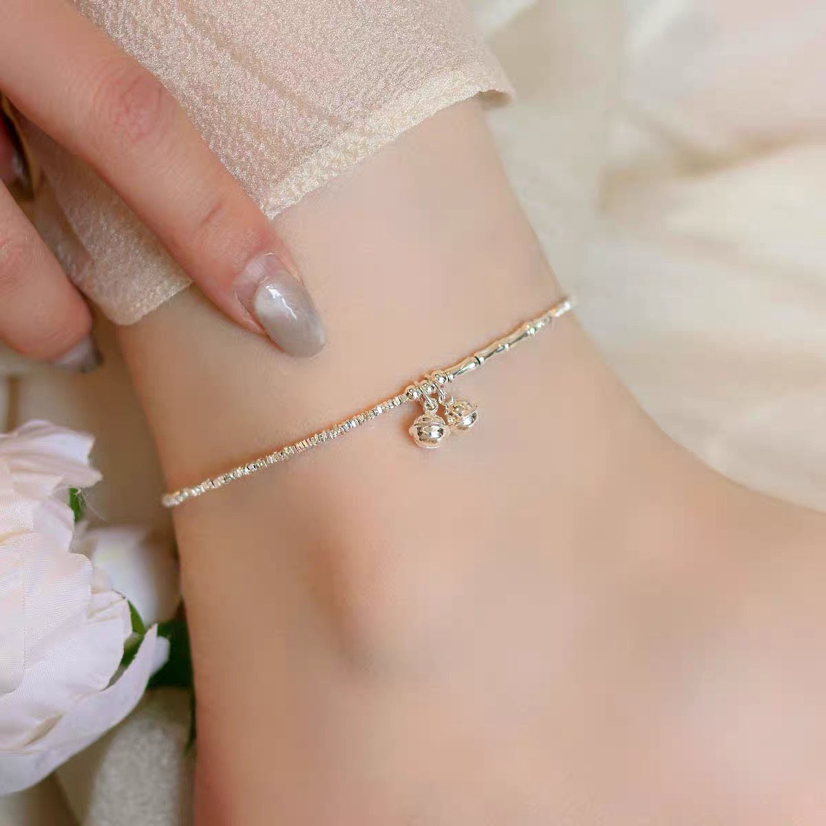 Women's Sier Bell Summer Trend Light Luxury Minority High Sense Ankle Bracelet