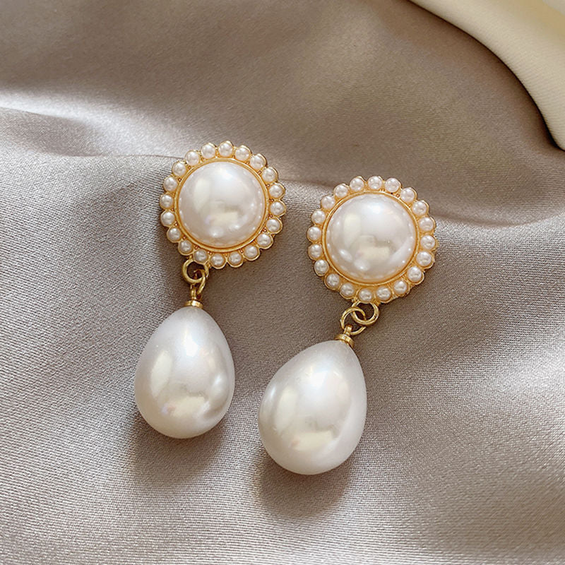 Women's French Pearl Light Luxury Elegant Niche Design Zircon Earrings
