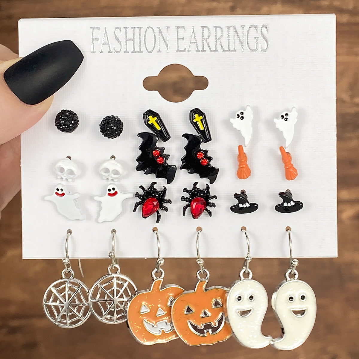 Halloween Personalized Niche Dripping Bat Spider Earrings