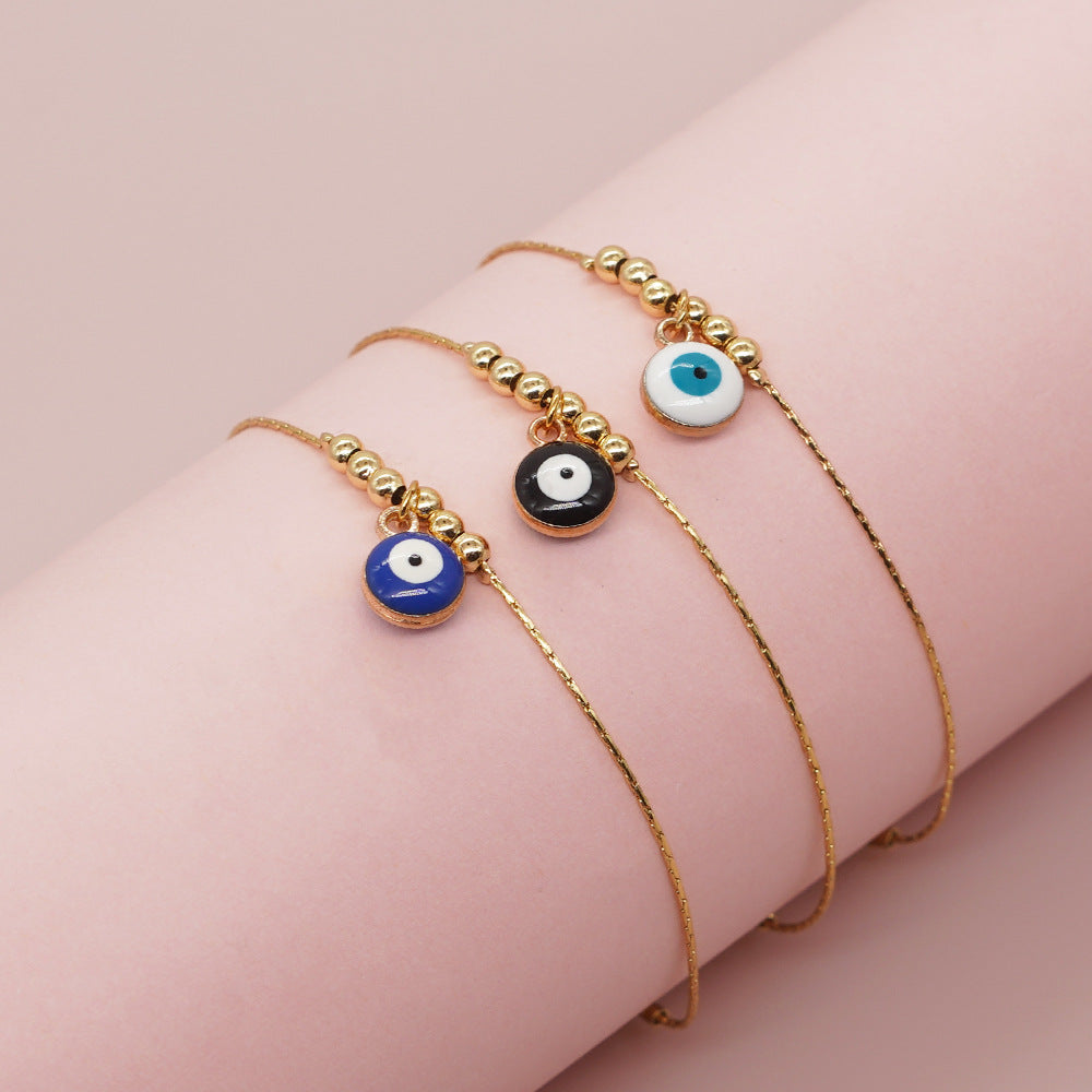 Women's Style Simple Design Stack Beaded Versatile Devil Eye Bracelets