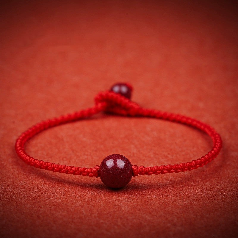 Men's Raw Ore Red Rope Female Life Rabbit Hand-woven Bracelets