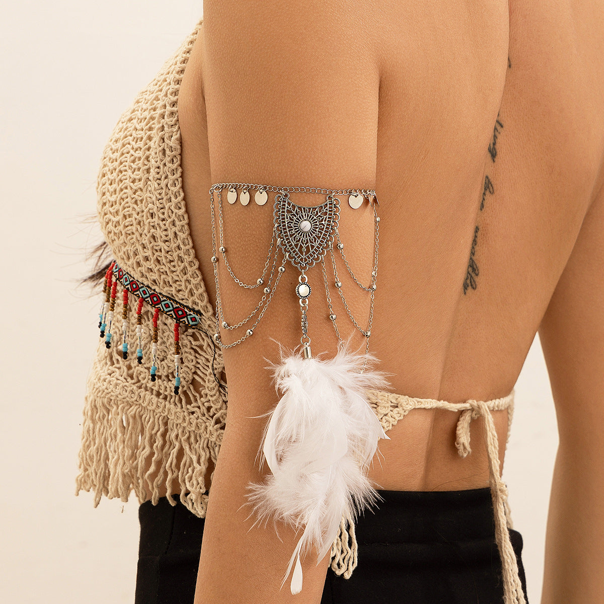 Women's Bohemian Metal Chain Arm Punk Style Vintage Leaves Bracelet