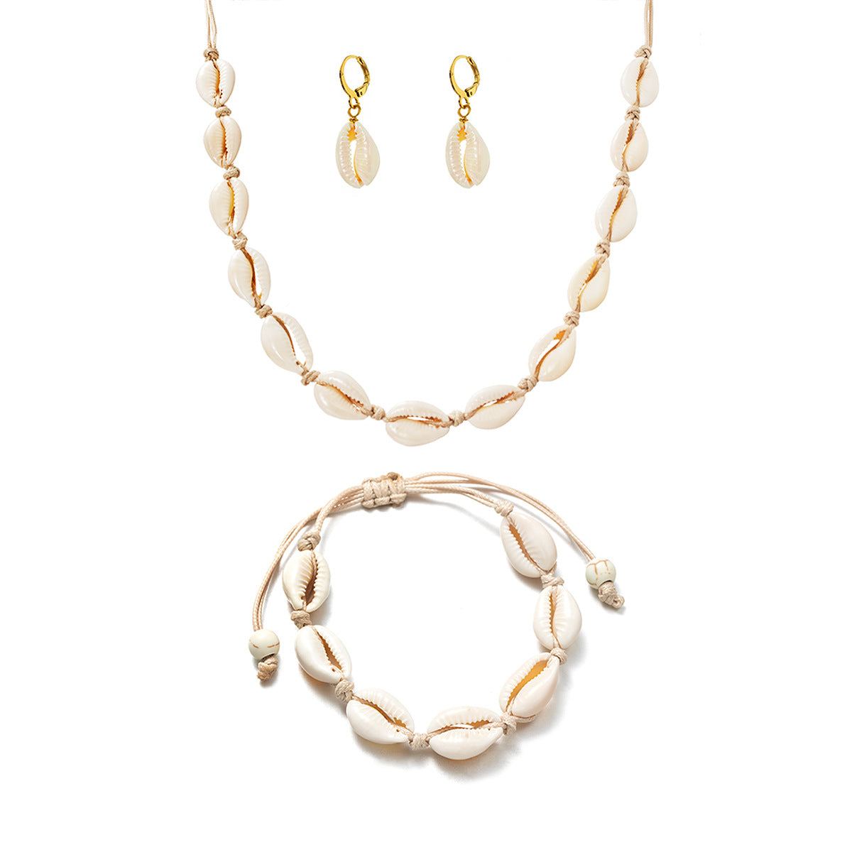 Bohemian Vacation Style Fashion Simple Shell Short Jewelry Set