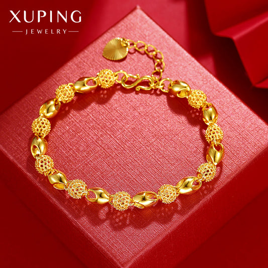 Women's Jewelry Gold Beads Hollow Alloy Glossy Bracelets