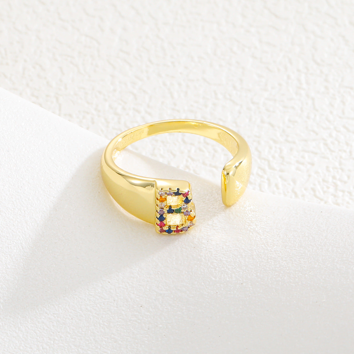 Letters Gold Plated Cell Phone Finger Ring