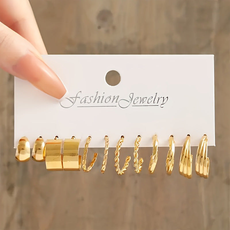 Metal High-grade Ear Square Geometric Vintage Earrings