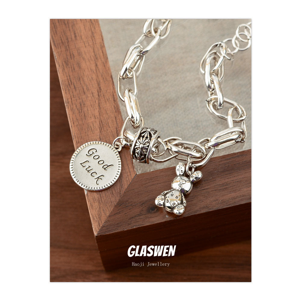 Unique Punk Style Vintage Cross Right Rain Life Bracelet
