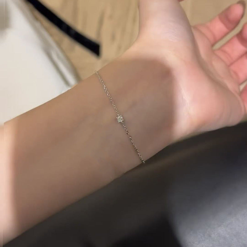 Women's Light Luxury High-grade Sterling Sier Flashing Zircon Bracelets