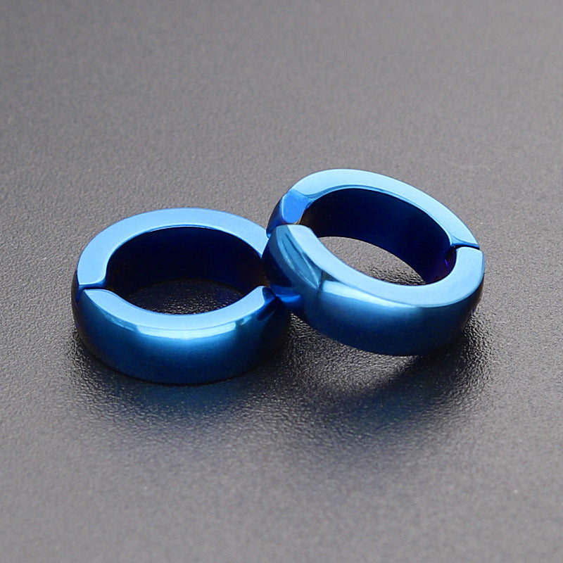 Men's Hip Hop Punk Titanium Steel No Piercing Earrings