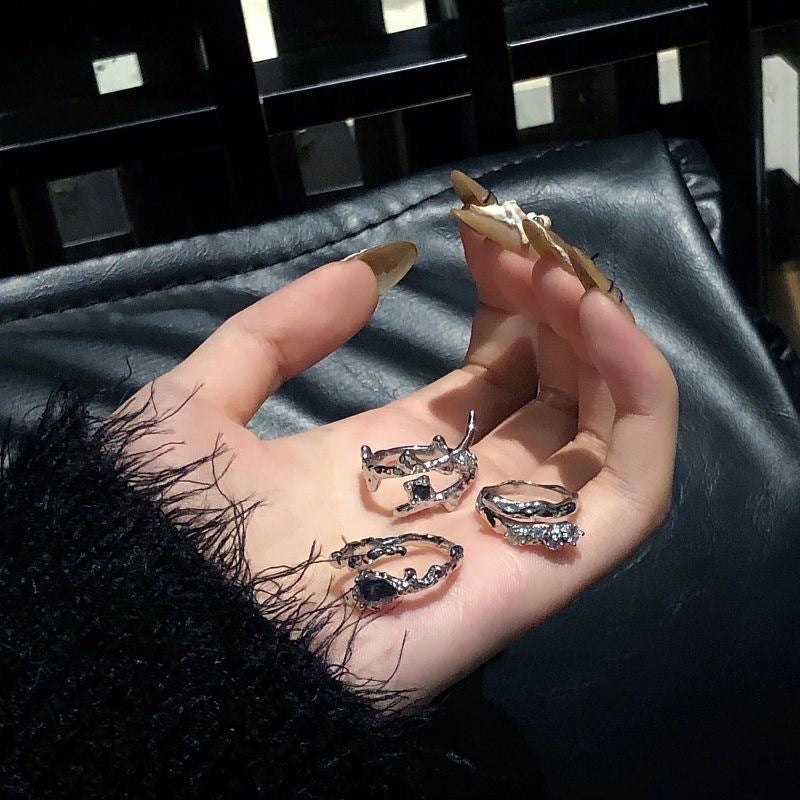 Women's Irregular Three-piece Trendy Design High-grade Index Rings