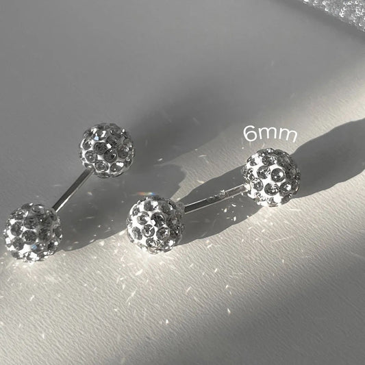 Women's Sier For Ear Bone Niche High Sense Zircon Pin Earrings