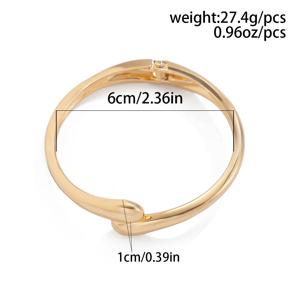 Personalized Metal Glossy Open-ended Simple Suit Bracelet