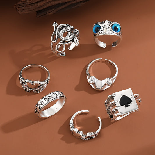 Vintage Animal Suit Owl Open Crying Rings