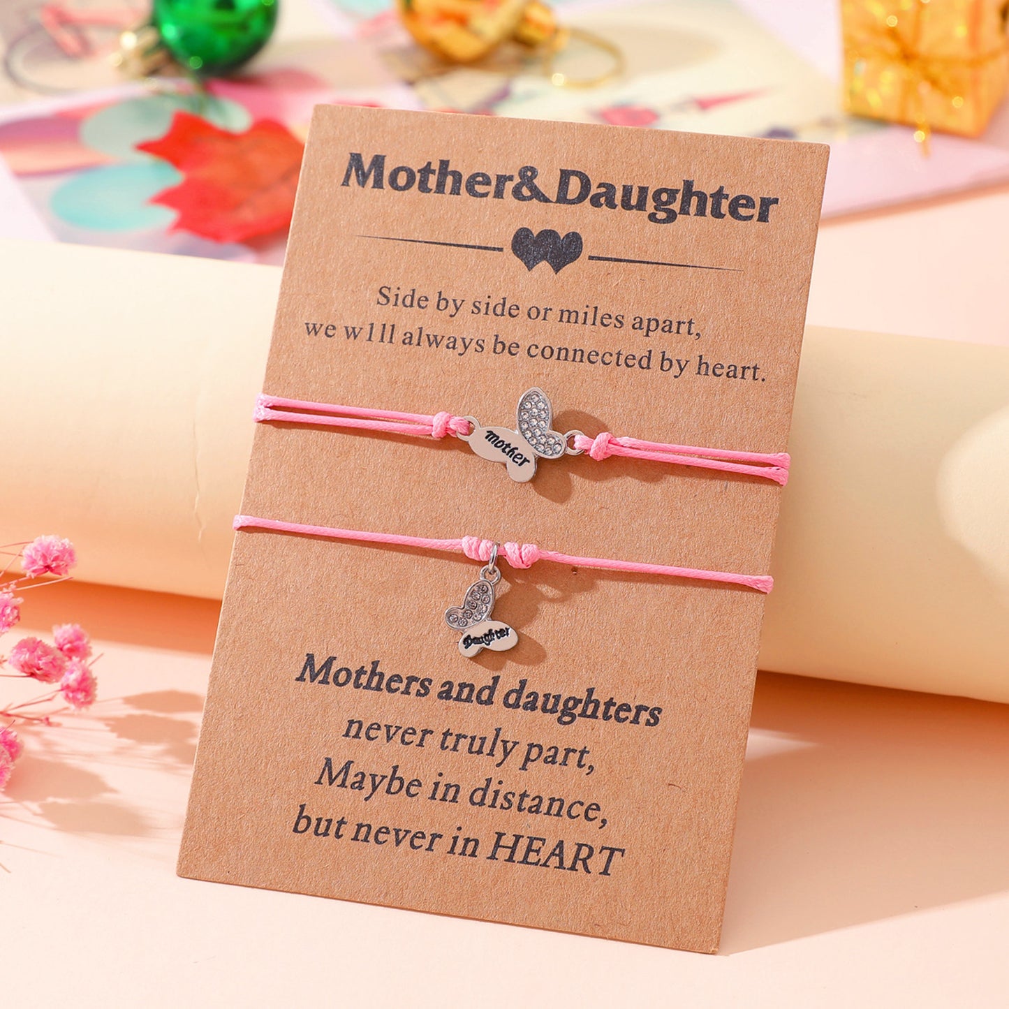 Women's Butterfly Mother And Daughter Lettering Metal Bracelets