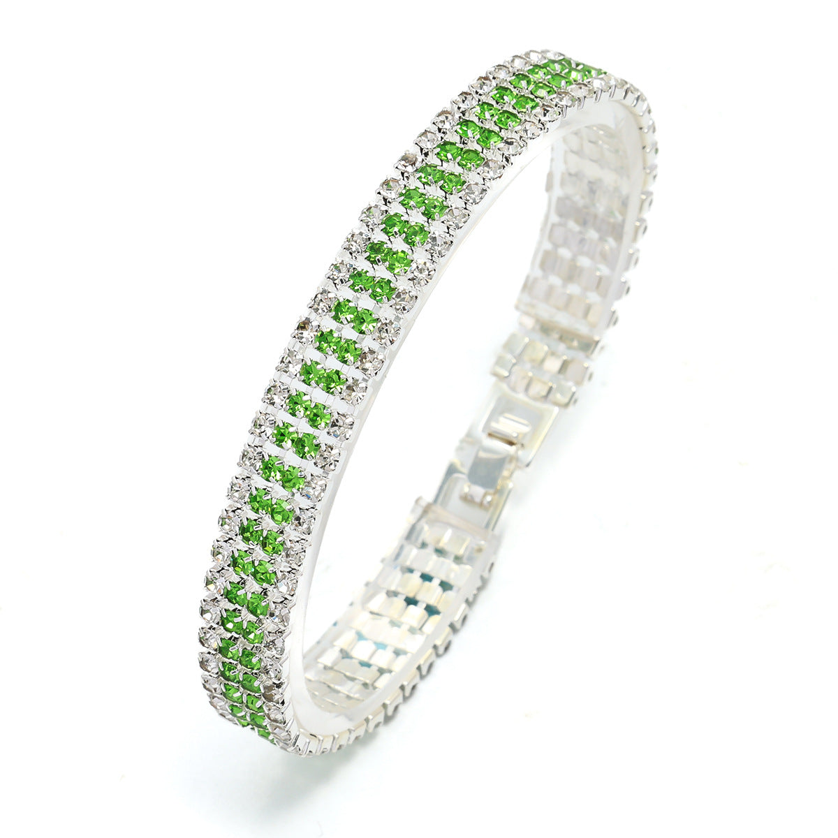 Women's Roman Crystal Gold Simple Full Diamond Claw Bracelet