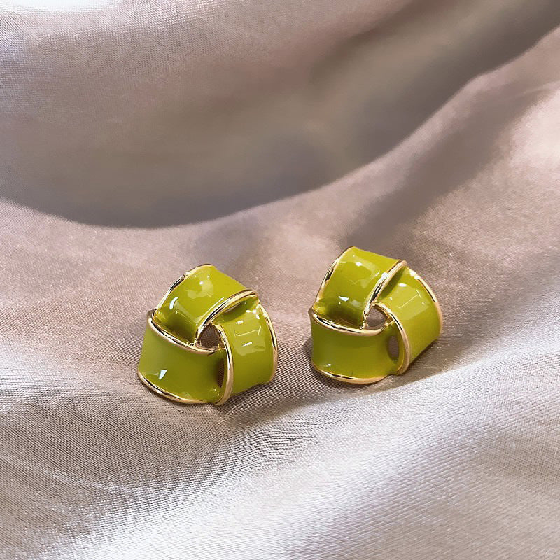 Color Female Niche Design Advanced French Stud Earrings