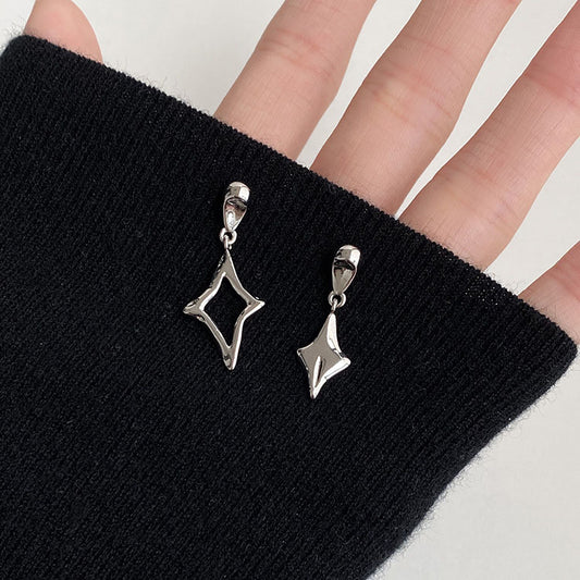 Women's Sier Needle Asymmetric Rhombus High-grade For Niche Rings