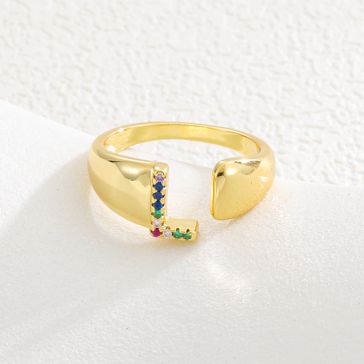Letters Gold Plated Cell Phone Finger Ring