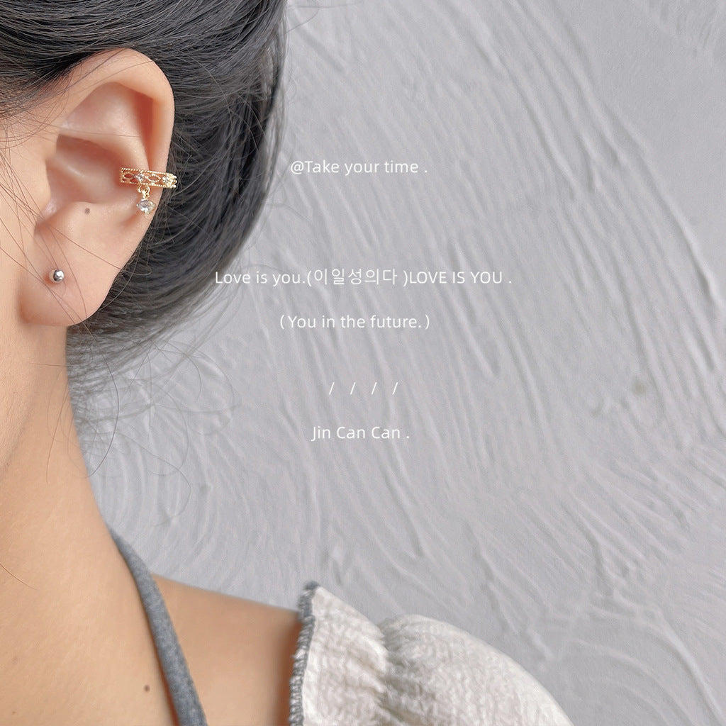 Style High Sense Copper Micro Inlaid Ear Clip