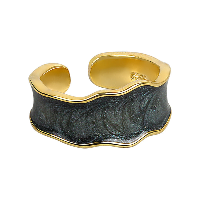 Glazed Resin Female Personality Simple Cold Rings