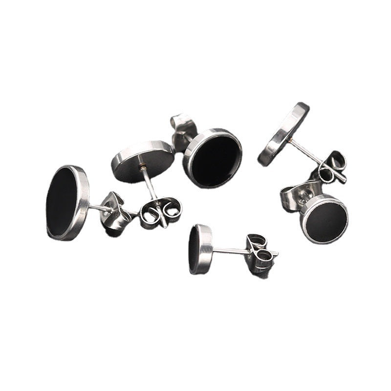 Fashion Trend Round Stainless Steel Personalized Stud Earrings