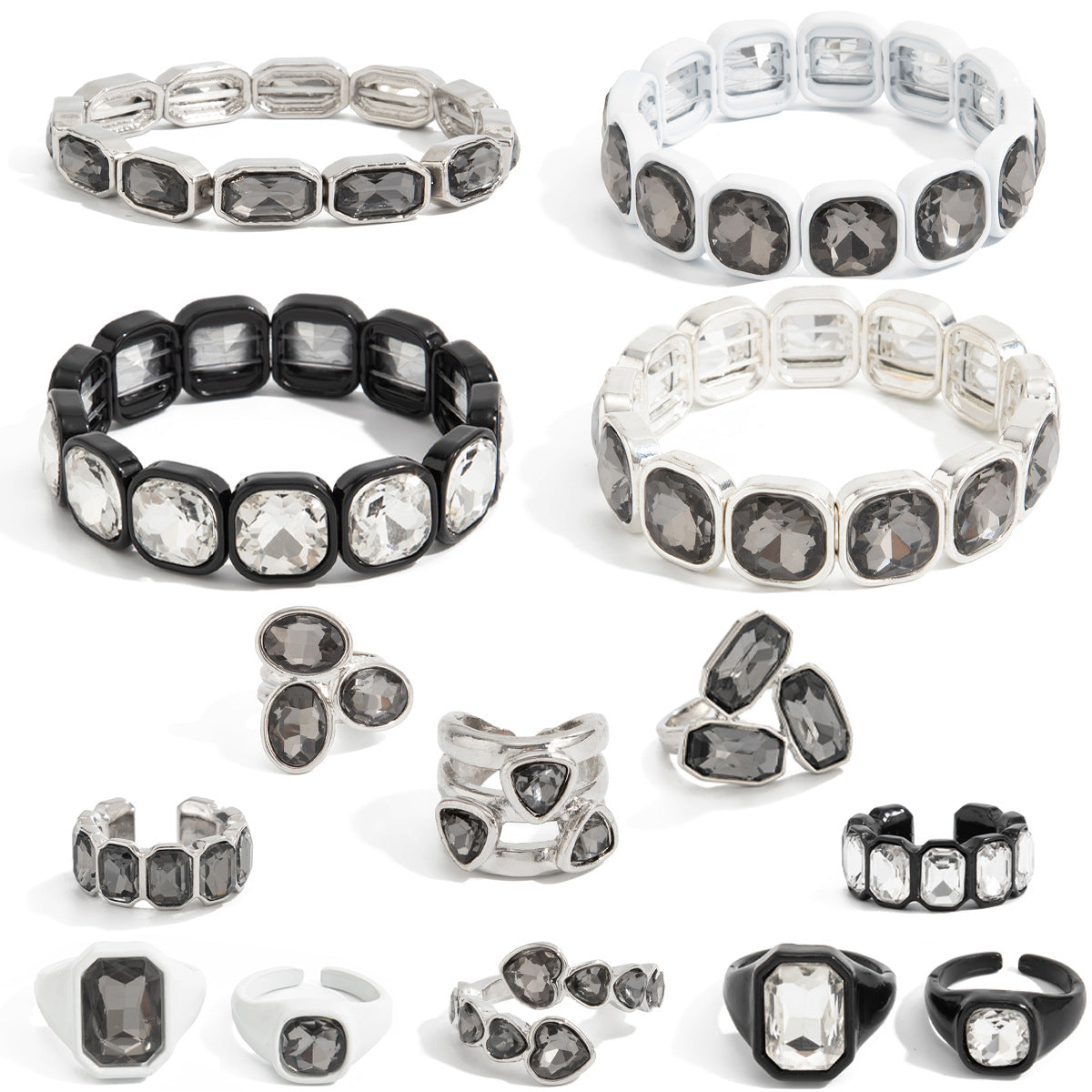 Women's Geometric Simple Square Diamond Elastic For Sweet Cool Bracelet
