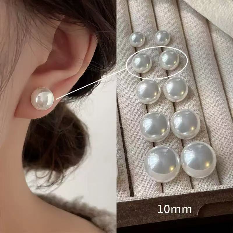 Pearl Cherry White Female Korean Sweet Popular High-grade Light Luxury Stud Earrings