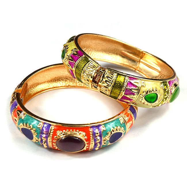 Cloisonne Open-ended Retro Color Matching Female Scenic Spot Bracelet
