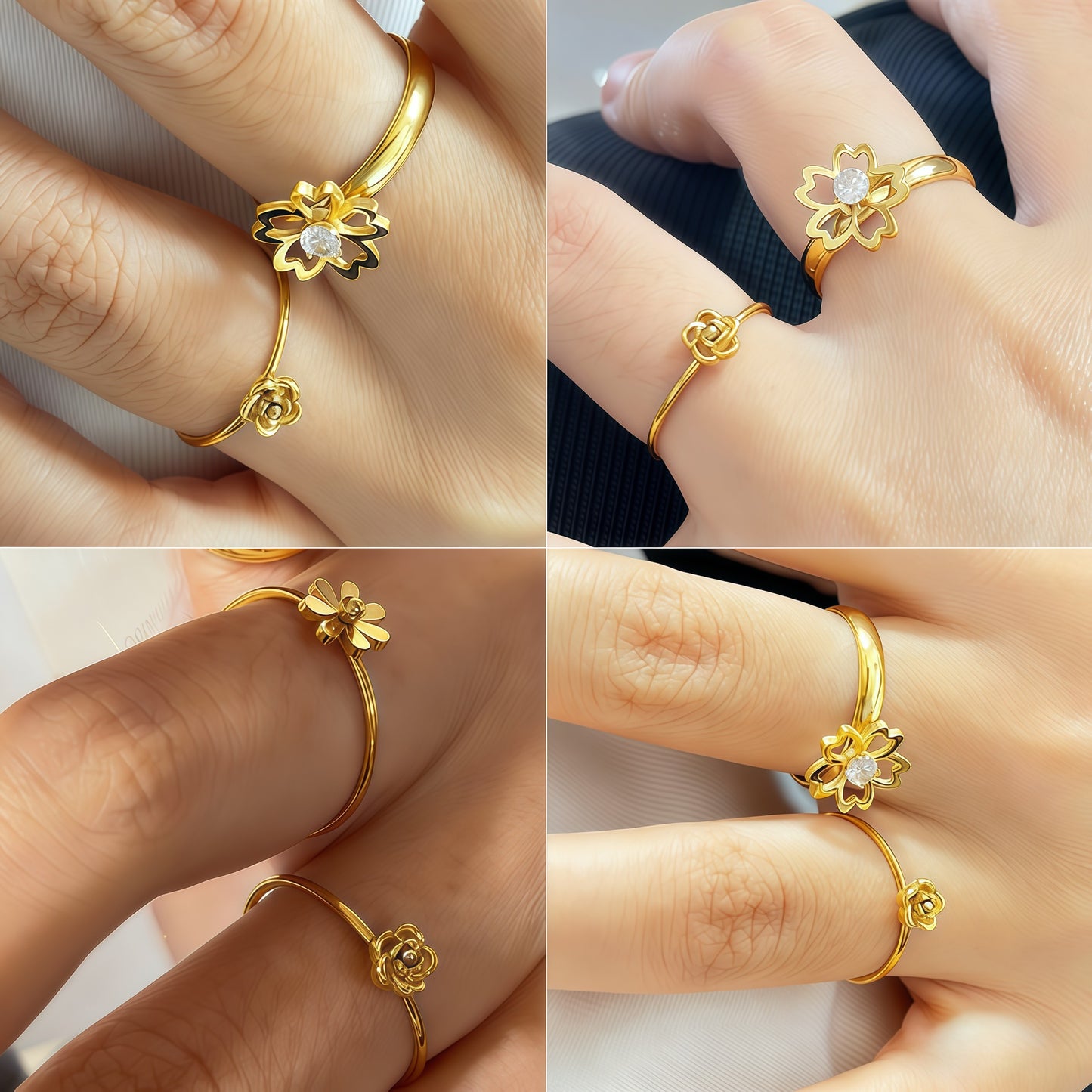 Personality Trendy Simple All Match Index Finger Sweet Little Daisy Ring
