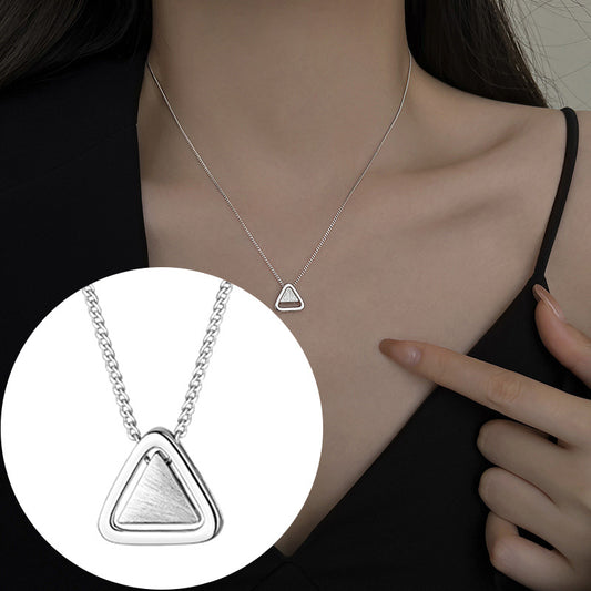 Triangle Sterling Sier Korean Style Geometric Ornament Niche Necklaces