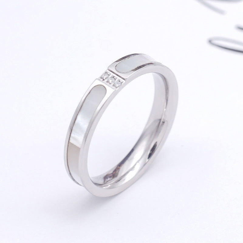 Women's Rhinestone Design Affordable Luxury Fashion High-grade Titanium Steel Rings