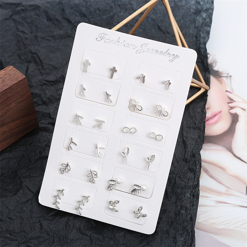 Women's Korean Style Personalized Small Love Snowflake Stud Earrings