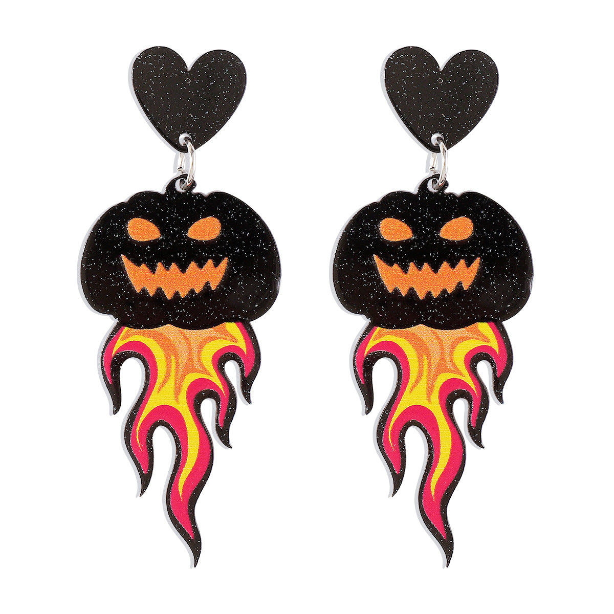 Boucles d'oreilles fantôme de citrouille foncée de fête d'Halloween de dessin animé